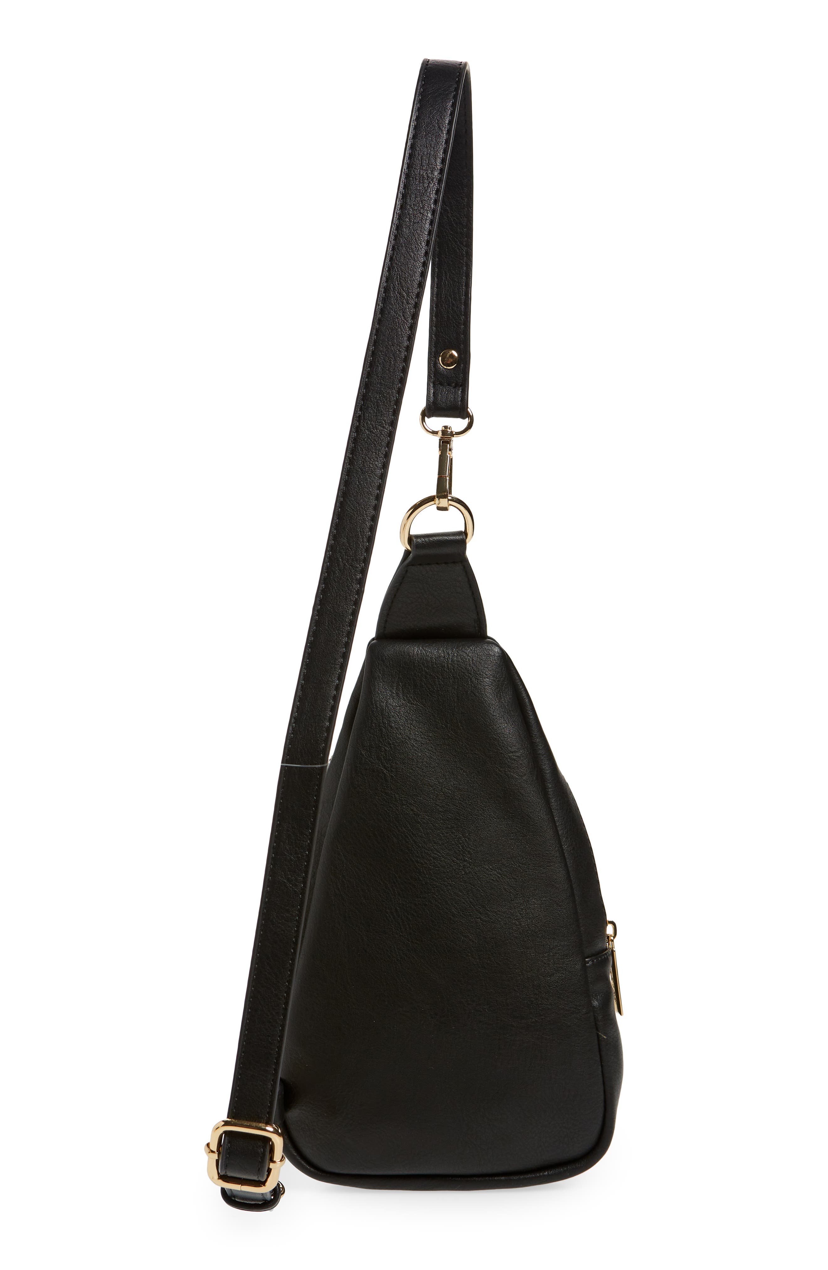 Gwen Mixed Media Water Resistant Sling Bag, Alternate, color, BLACK
