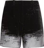 GRACE LING Glitch Devoré Velvet & Sheer Chiffon Shorts