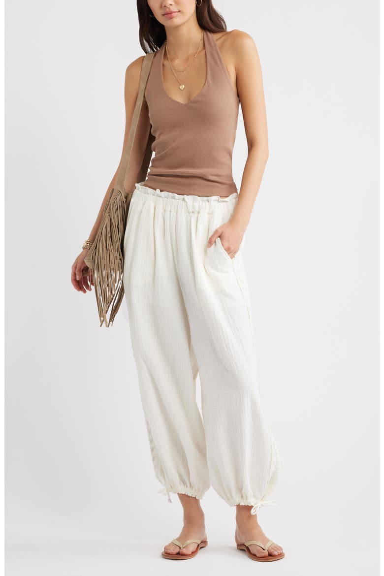 Cotton Gauze Bloomer Pants, Alternate, color, IVORY ANTIQUE