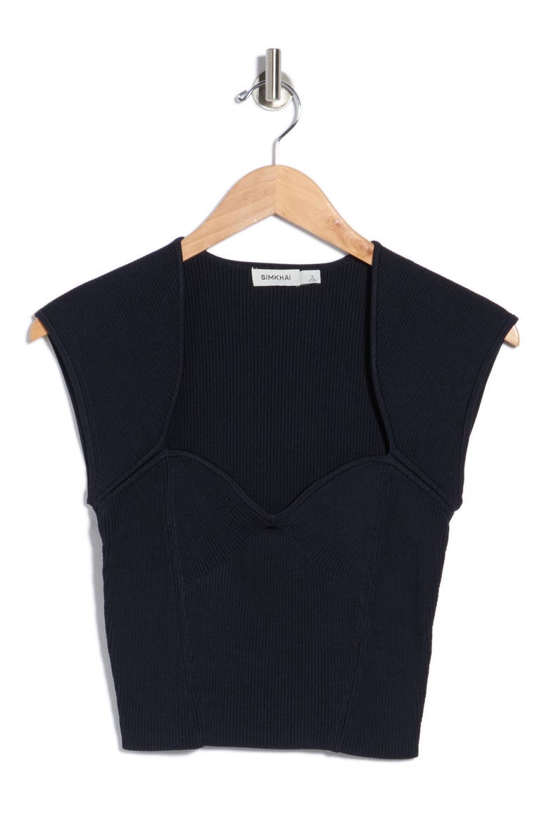 Abia Ribbed Crop Top, Alternate, color, MIDNIGHT