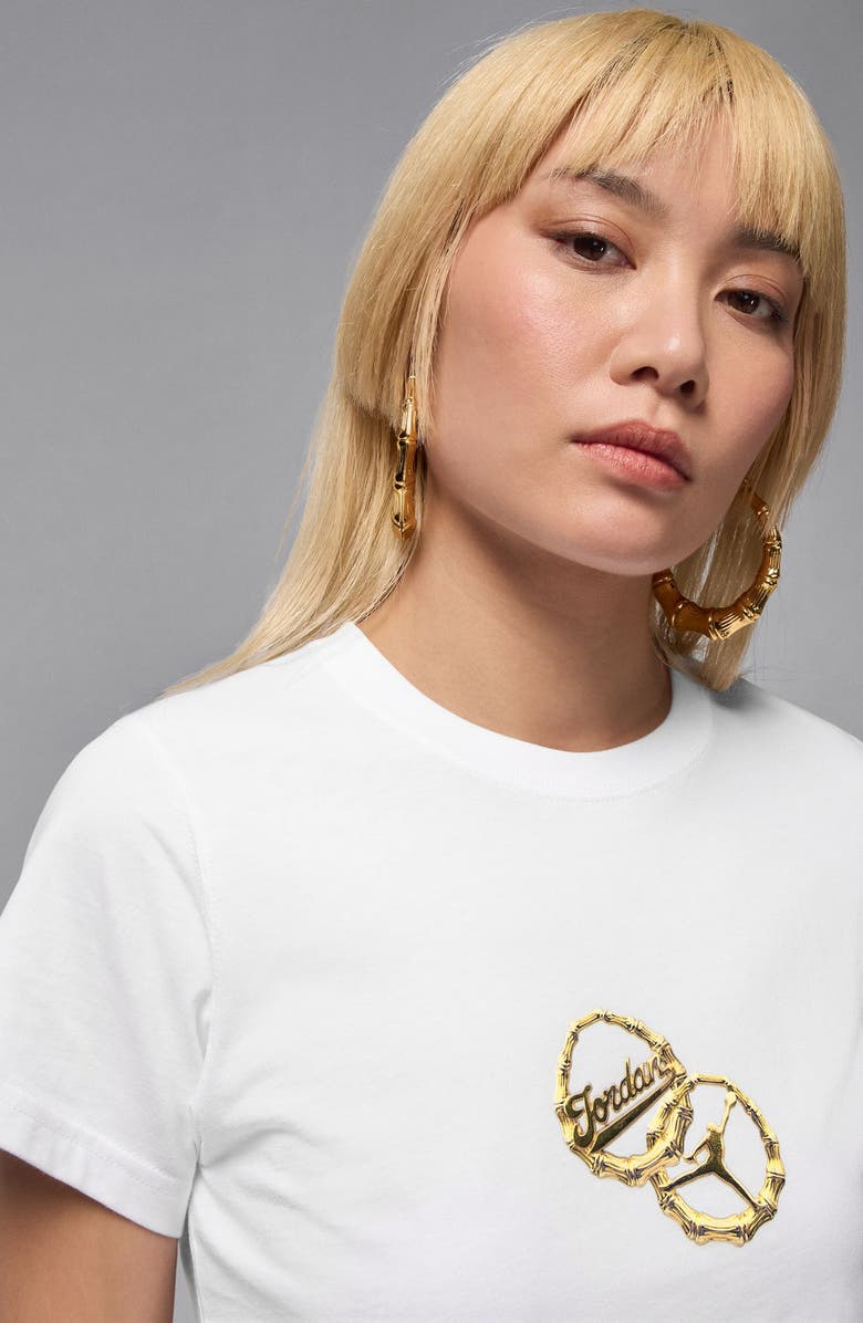 Jordan Brooklyn Puffy Graphic Tee, Alternate, color, White/ Black