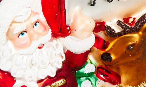 The Whitehurst Company Santa At The North Pole Glass Ornament In Multi