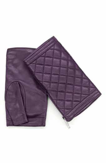 Portolano Quilted Leather Fingerless Gloves