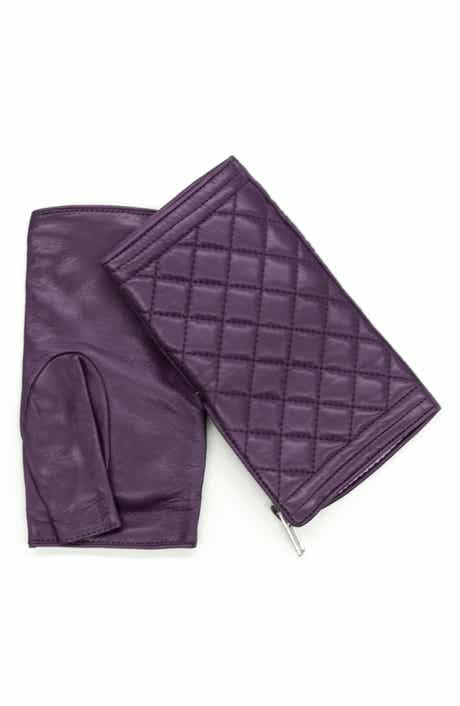 Portolano Quilted Leather Fingerless Gloves