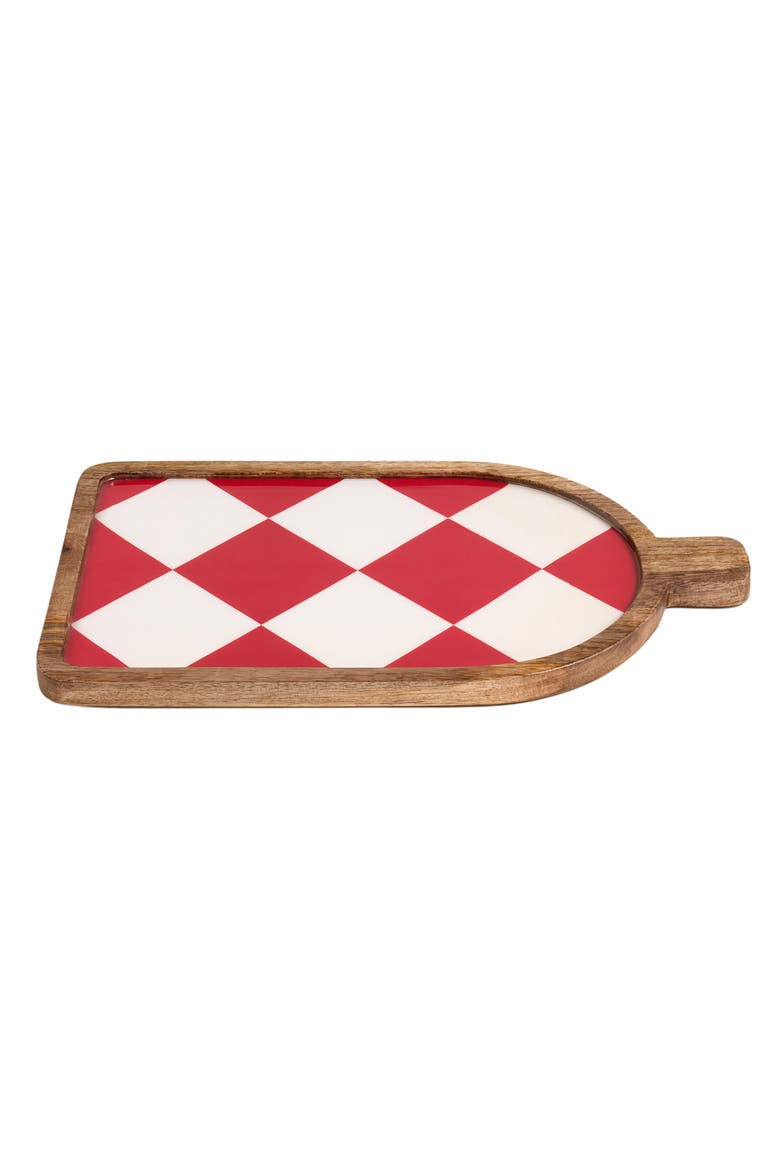 Lakri Mango Wood Serving Board 16" x 9", Alternate, color, Red