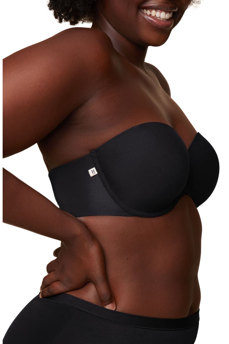 Base Strapless Bra, Alternate, color, Black