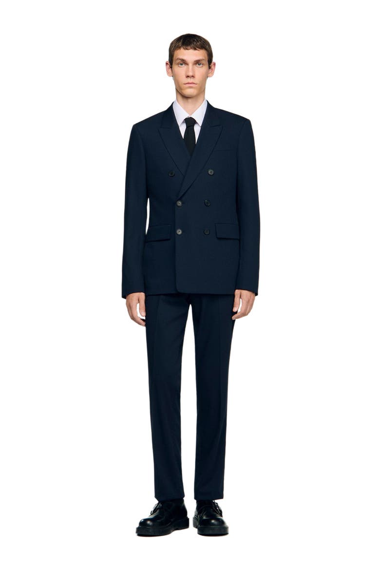 Double-breasted suit jacket, Alternate, color, Navy blue