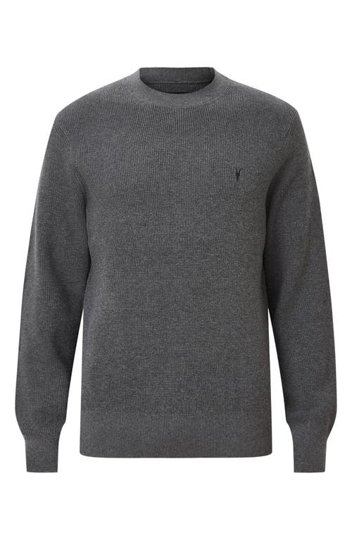 Allsaints Mens Moon Grey Aspen Logo-embroidered Cotton And Wool-blend Jumper Xl In Monument Grey