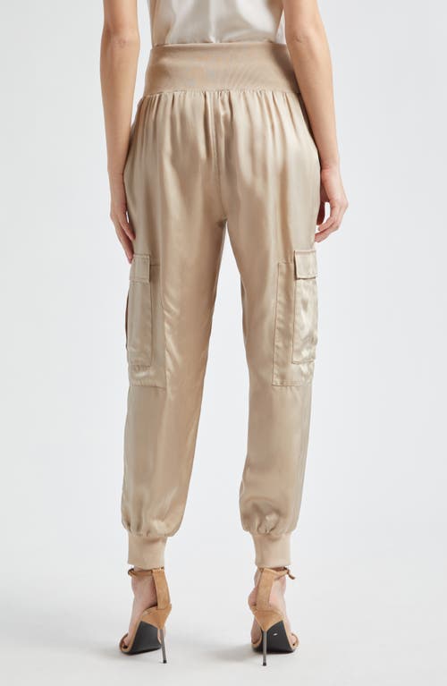Cinq À Sept Giles Cupro Crop Cargo Joggers In Gray