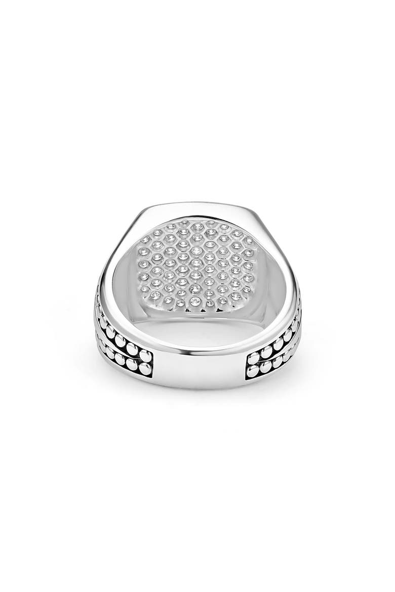 Anthem Pavé Diamond Signet Ring, Alternate, color, SILVER