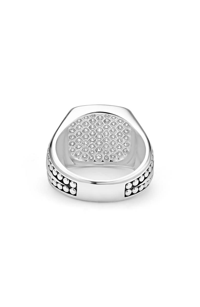 LAGOS Anthem Pavé Diamond Signet Ring, Alternate, color, Silver