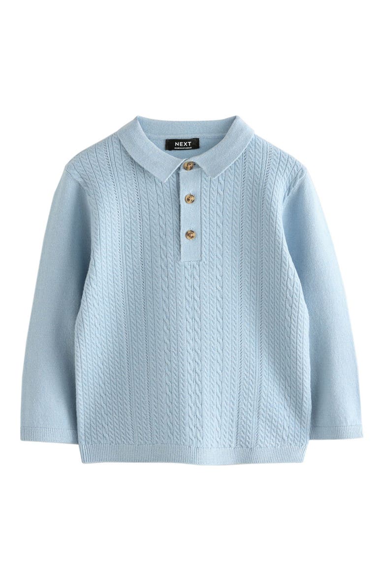 Kids' Cable Polo Sweater, Main, color, BLUE