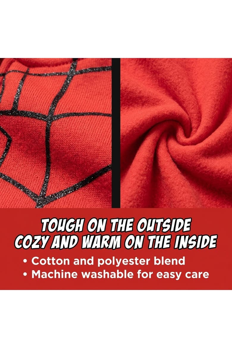 Spider-Man Girls' Fleece Zip-Up Hoodie, Alternate, color, Spider Man Red Blue