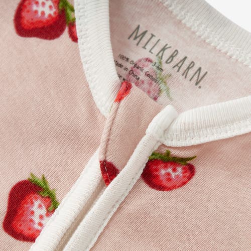 Milkbarn Organic Cotton Zipper Footed Romper In Red