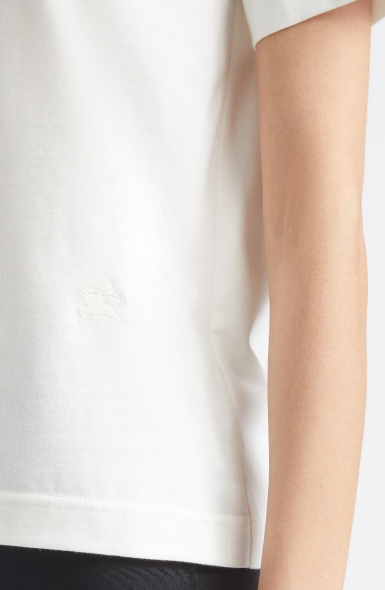 Burberry Frankie Bow Tie Cotton T-Shirt, Alternate, color, Chalk