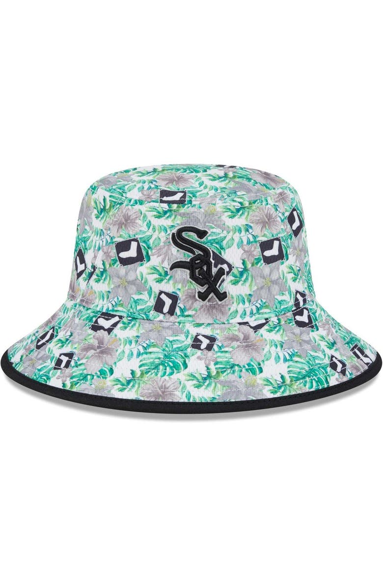 New Era Men's New Era Chicago White Sox Tropic Floral Bucket Hat, Main, color, Black