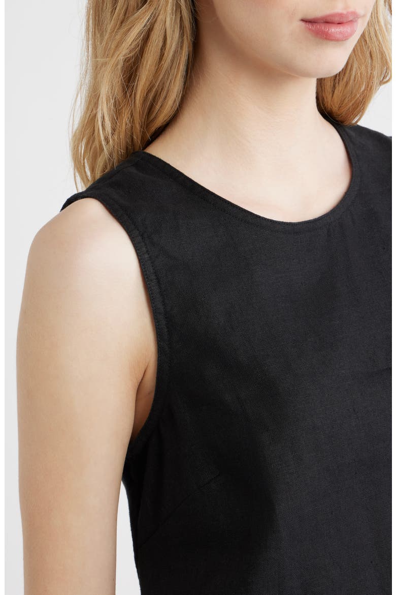 Suki Sleeveless Linen Top, Alternate, color, JET BLACK