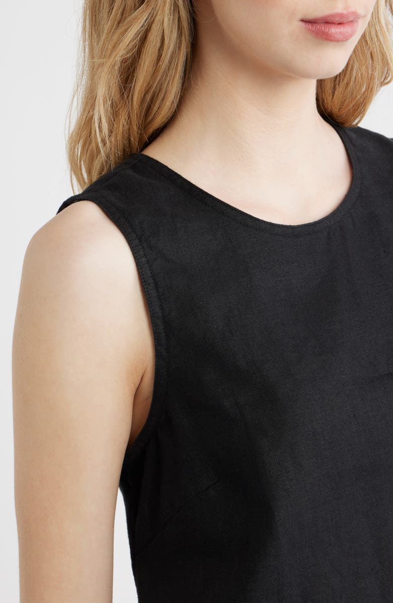 Madewell Suki Sleeveless Linen Top, Alternate, color, Jet Black