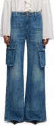 7 For All Mankind Lotta High Waist Wide Leg Cotton & Linen Cargo Jeans