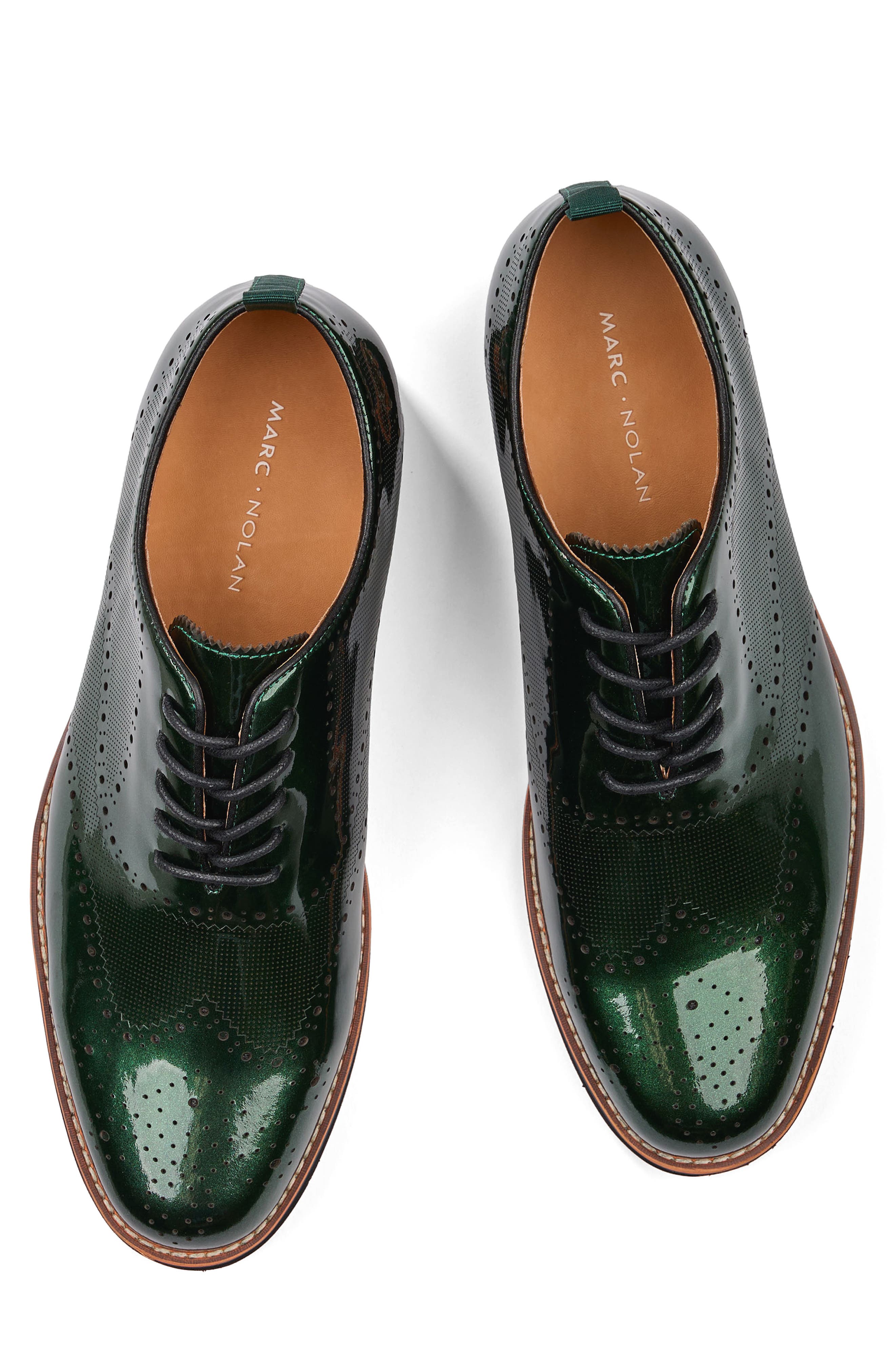 MARC NOLAN Oscar Wingtip Oxford, Alternate, color, Forest Green