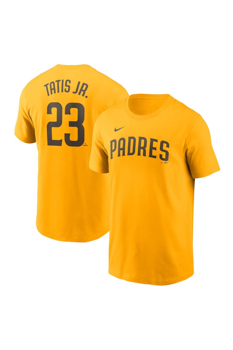 Men's Nike Fernando Tatis Jr. Gold San Diego Padres Fuse Name & Number T-Shirt, Main, color, Gold