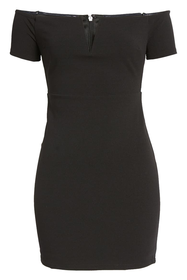 Cheers to This Off the Shoulder Dress, Alternate, color, BLACK