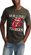 Lucky Brand Rolling Stones Lights Embroidered Appliqué Cotton T-Shirt