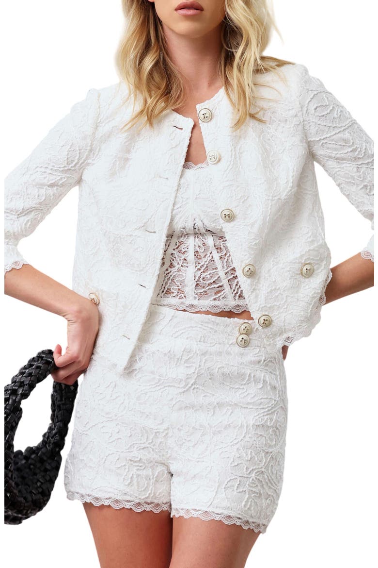 Ava Lace Jacket, Main, color, WHITE LACE