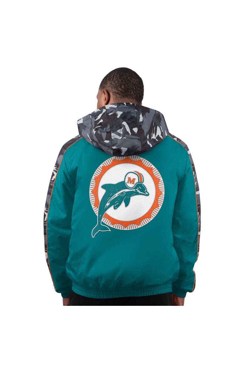 Men's Starter Aqua Miami Dolphins Thursday Night Gridiron Full-Zip Hoodie Jacket, Alternate, color, Aqua