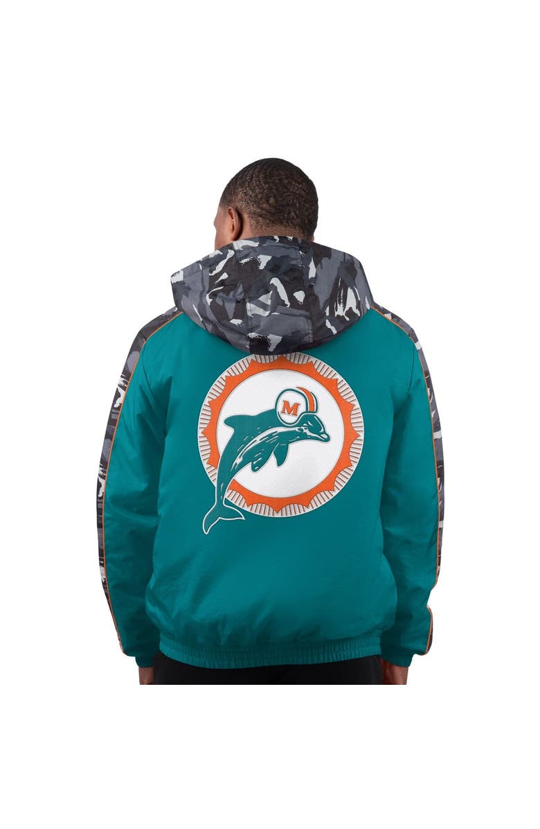 STARTER Men's Starter Aqua Miami Dolphins Thursday Night Gridiron Full-Zip Hoodie Jacket, Alternate, color, Aqua
