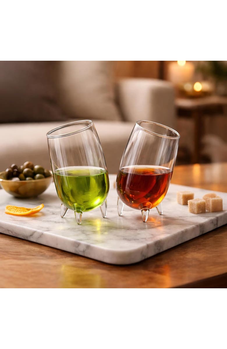 FINAL TOUCH Relax Liqueur Glasses, Set of 4, Alternate, color, Clear