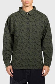 PLEASURES Leaf Quarter Zip Shirt