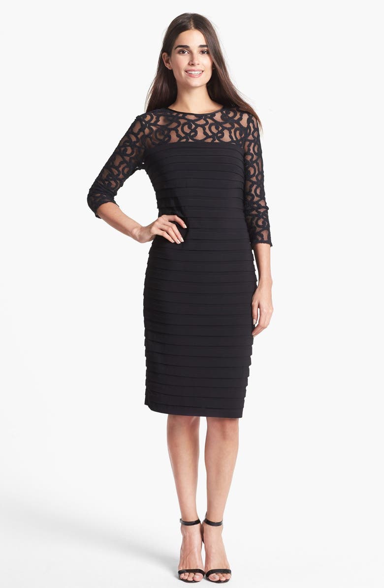 Adrianna Papell Shutter Pleat Sheath Dress, Main, color,