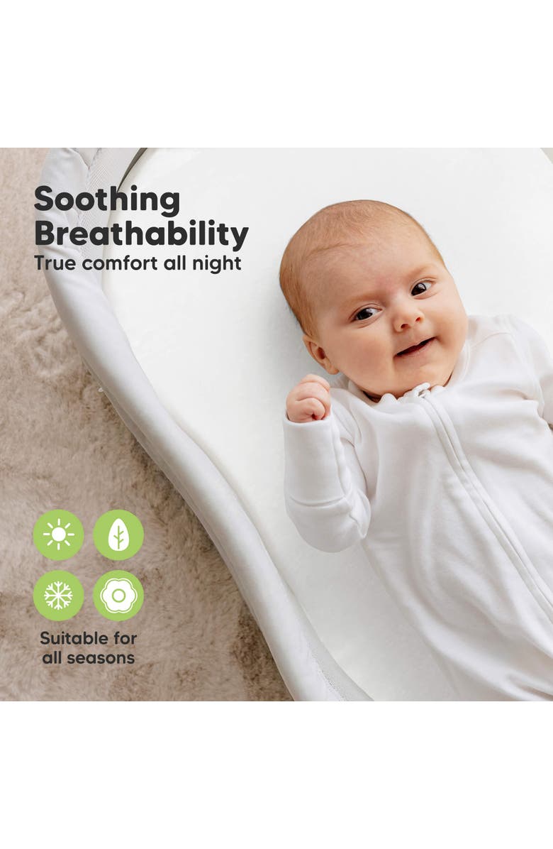 KeaBabies 2-Pack Soothe Fitted Bassinet Sheets, Alternate, color, Soft White