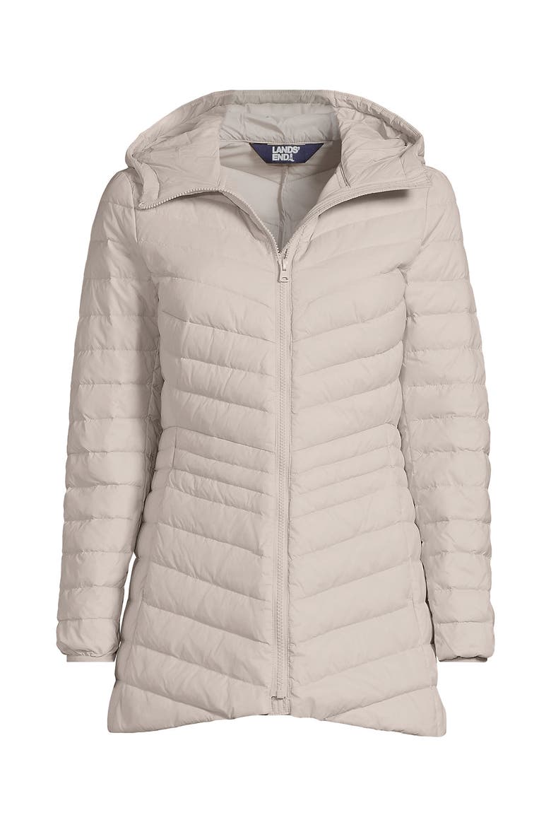 Plus Size Wanderweight Packable Down Long Jacket, Alternate, color, Dusk Gray