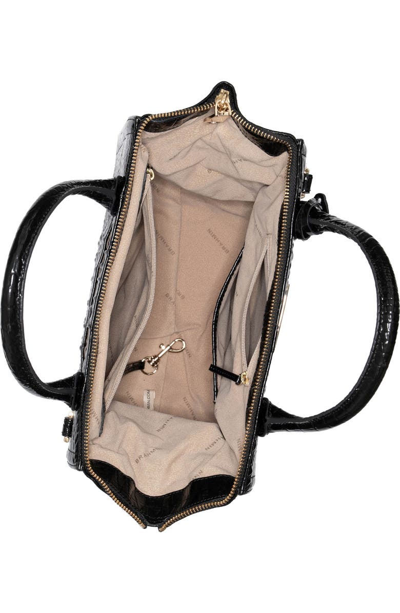 Brahmin Small Caroline Croc Embossed Leather Satchel, Alternate, color,