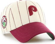 '47 Men's '47 x Rawlings Natural/Burgundy Philadelphia Phillies Pinstripe Clean Up Adjustable Hat