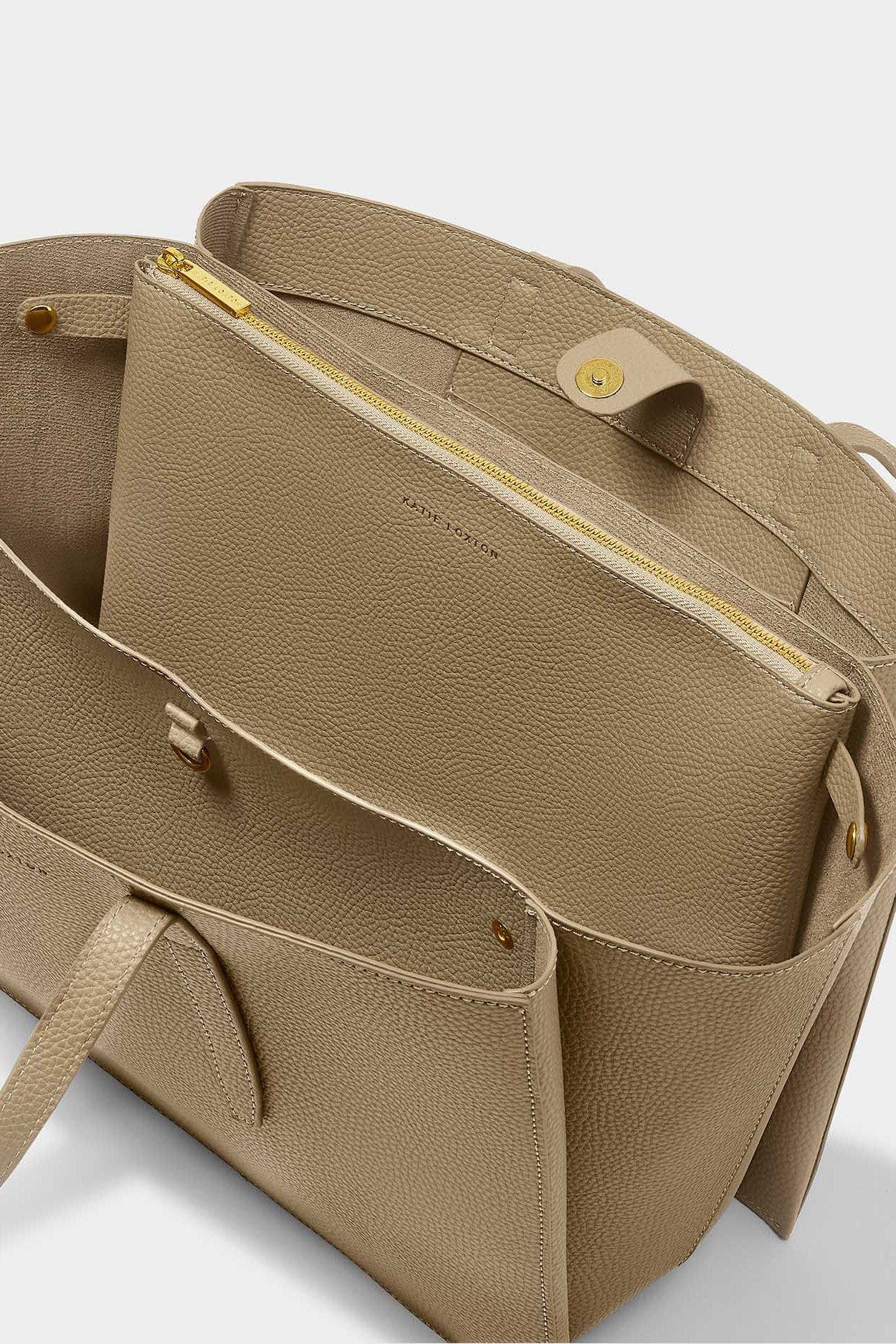 Katie Loxton Tabi Large Tote Bag, Alternate, color, Taupe