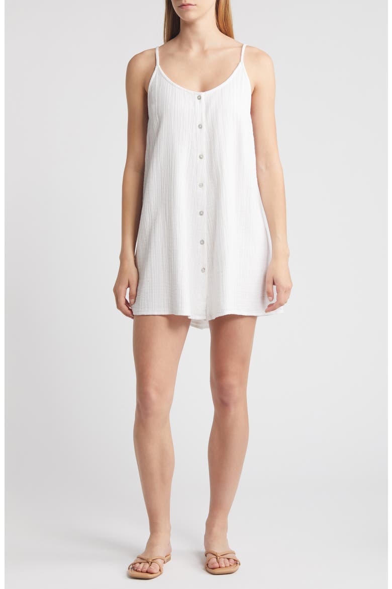 Premium Surf Cotton Gauze Minidress, Main, color, WHITE