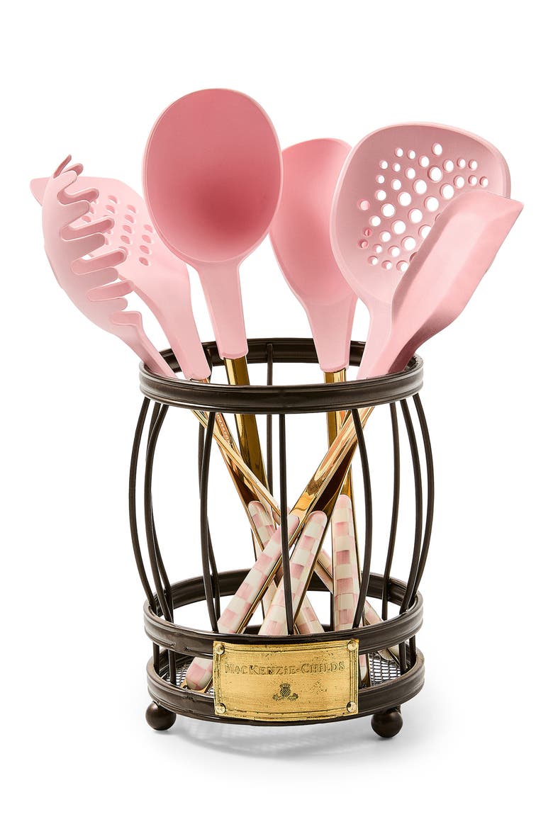 Rosy Check Utensil Caddy Set, Main, color, ROSY