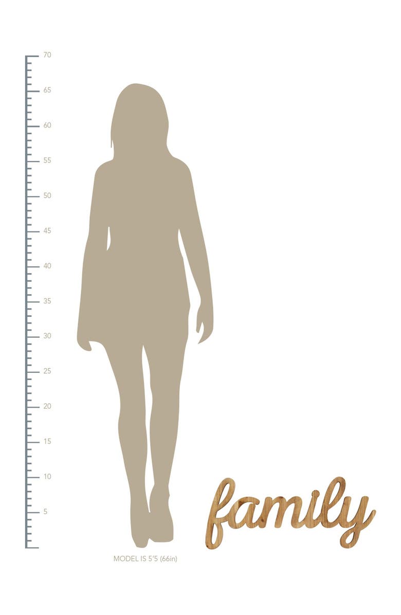 PARKLAND COLLECTION Natural Family Natural Wood Script Wall Art, Main, color, Natural