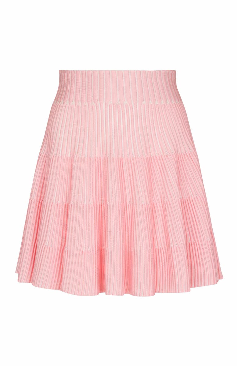 Balmain A-Line Textured Knit Skirt, Alternate, color, Pink