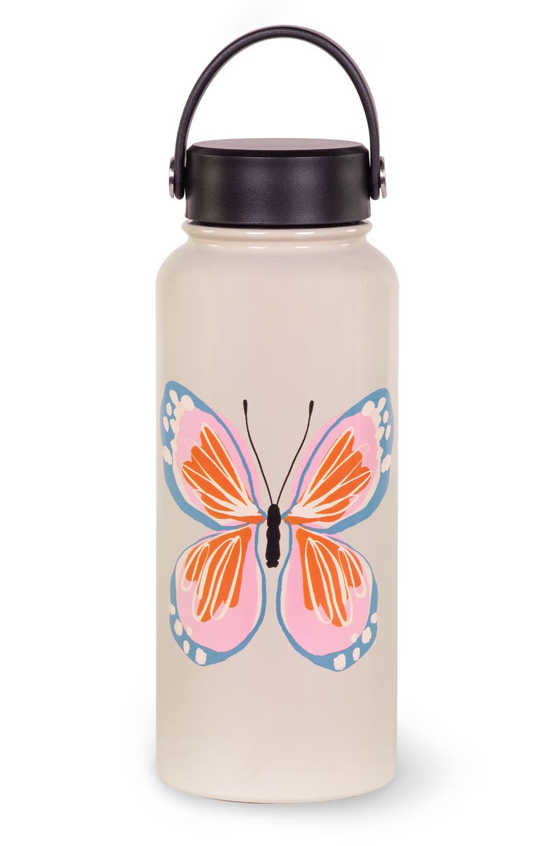 Kate Spade New York xl butterfly stainless steel water bottle, Main, color,