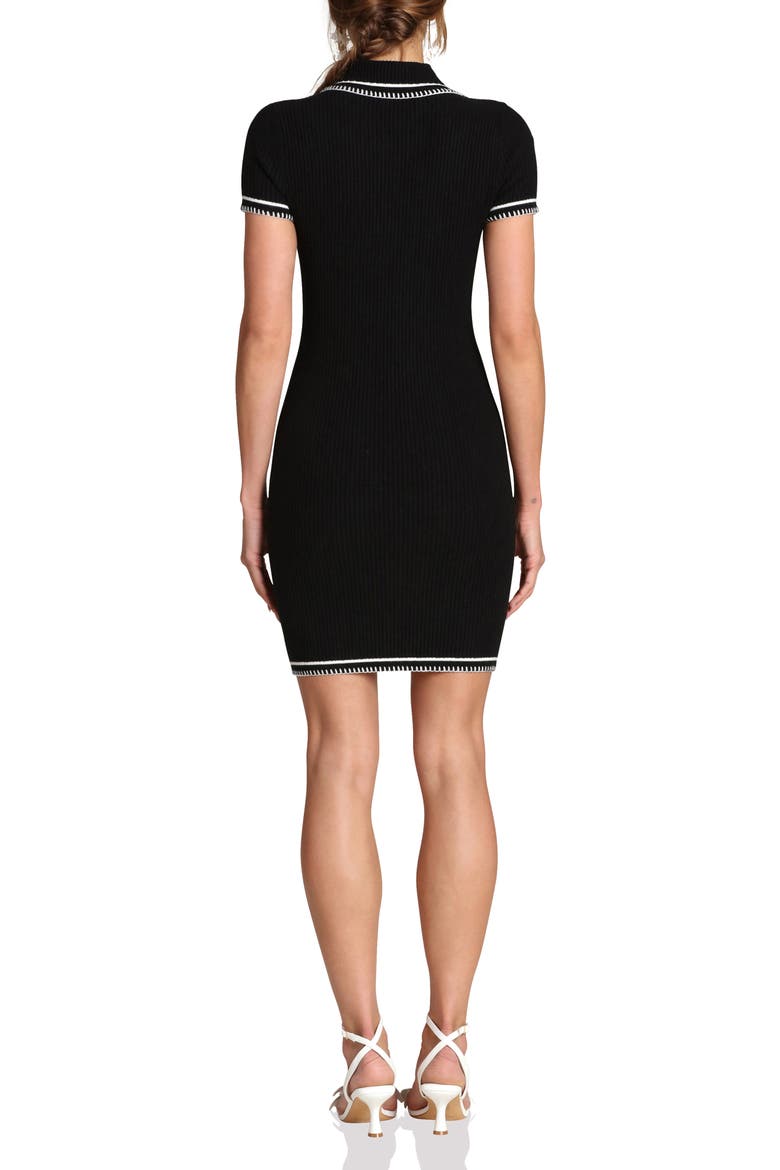 Blanket Stich Rib Sweater Dress, Alternate, color, BLACK AND CREAM