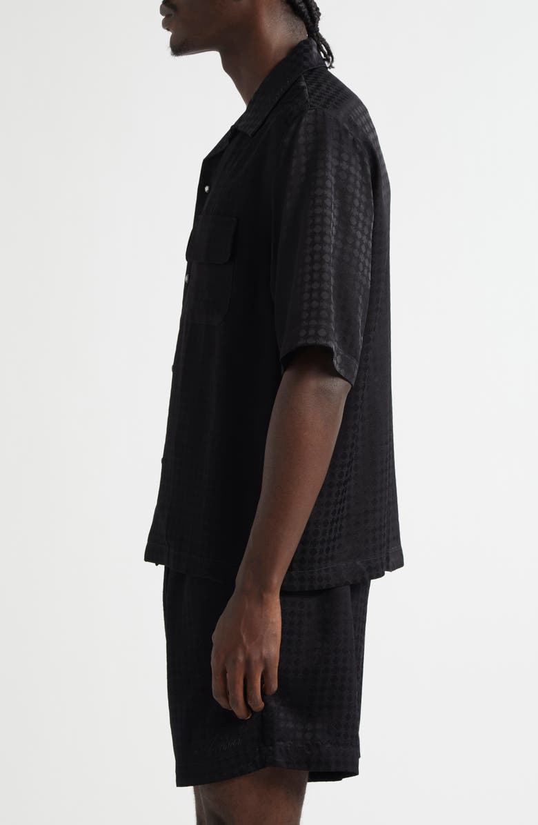 AMIRI MA Quad Jacquard Camp Shirt, Alternate, color, Black