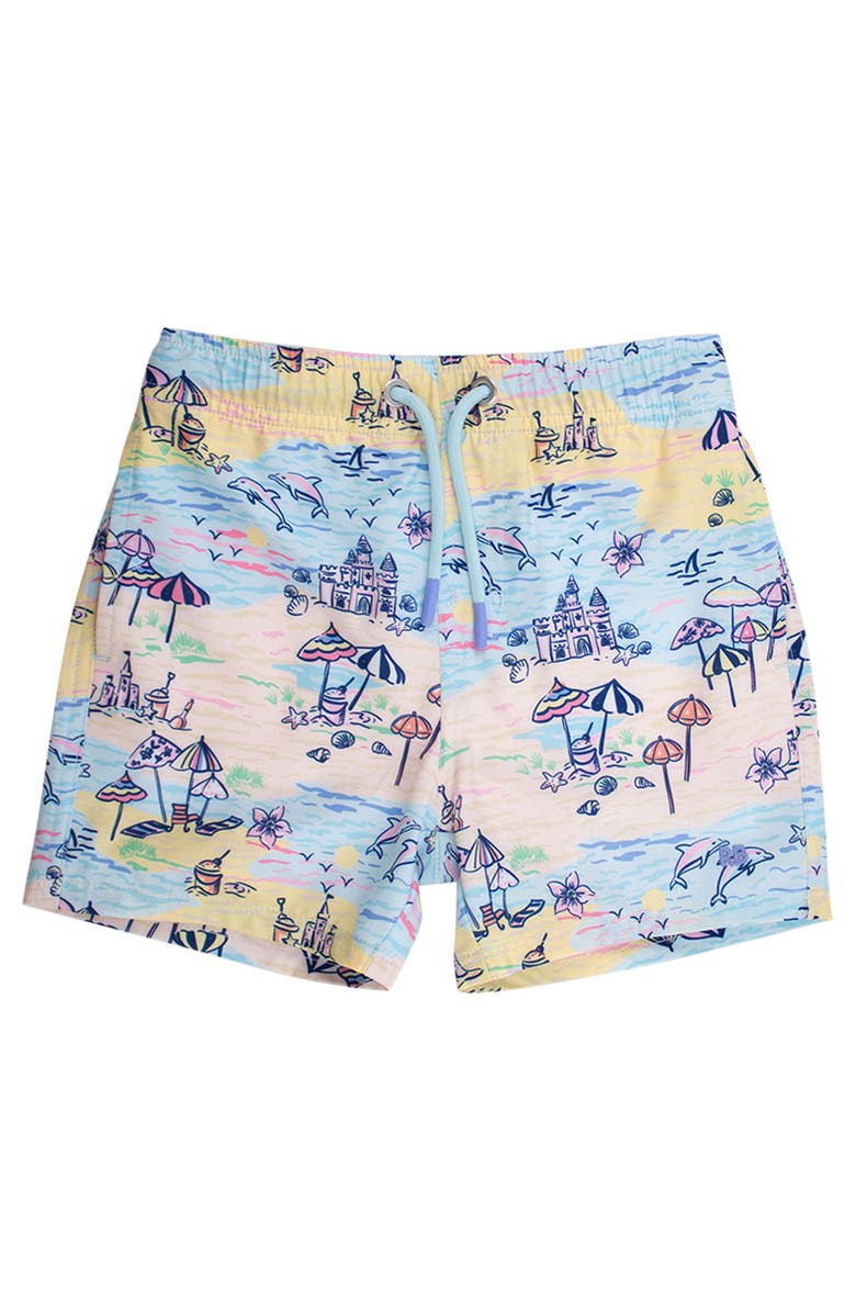 RuggedButts UPF50+ Sun Protected Stretch Swim Trunks, Main, color, Beach Day