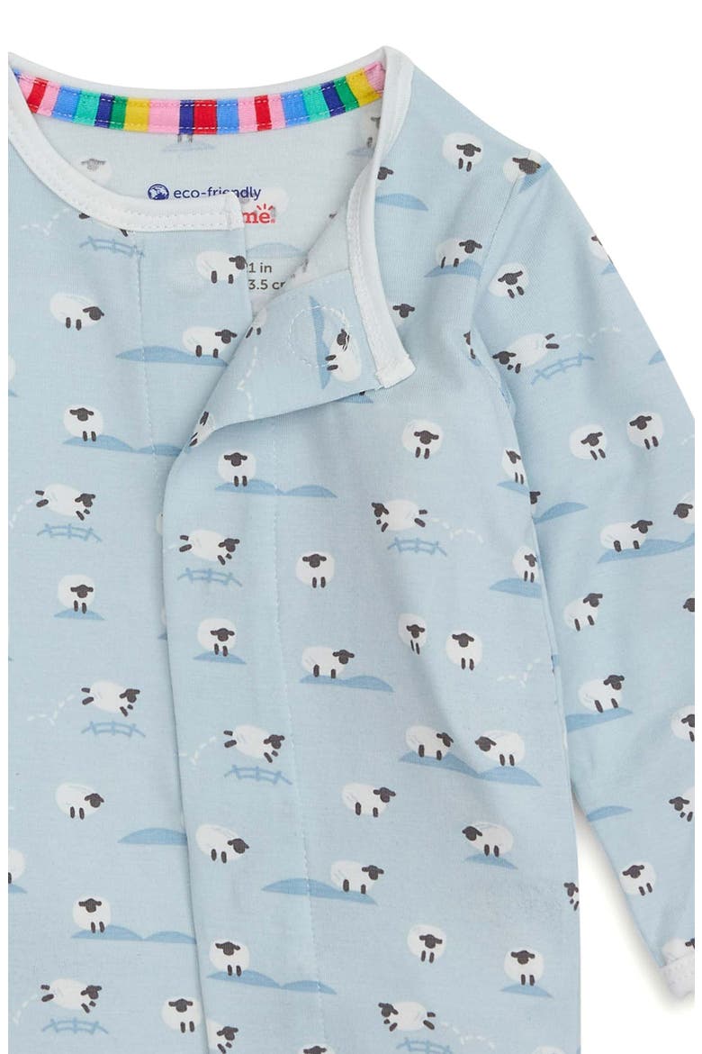 Baa Baa Baby Sheep Print Footie, Alternate, color, BLUE