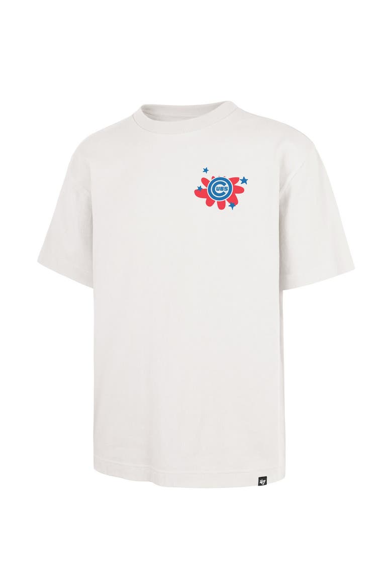Men's '47 Cream Chicago Cubs Flora Foundation T-Shirt, Alternate, color, White