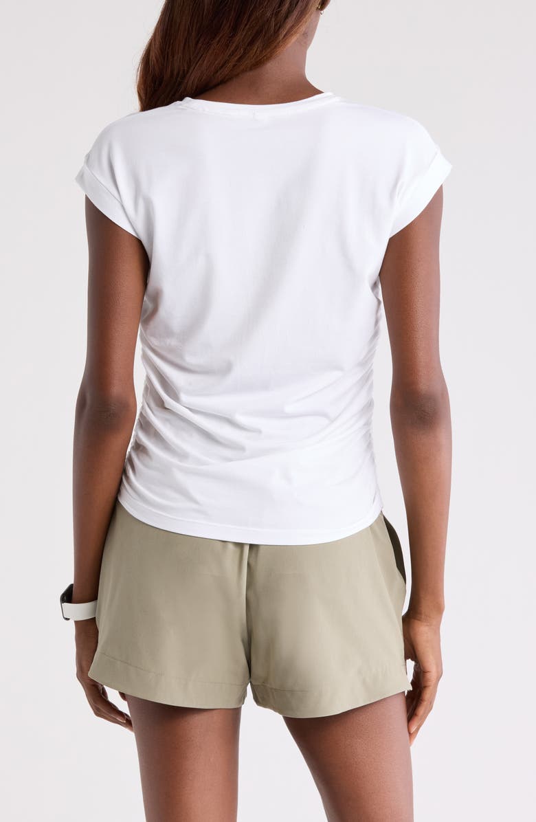 Zella Breezy Ruched Top, Alternate, color, White