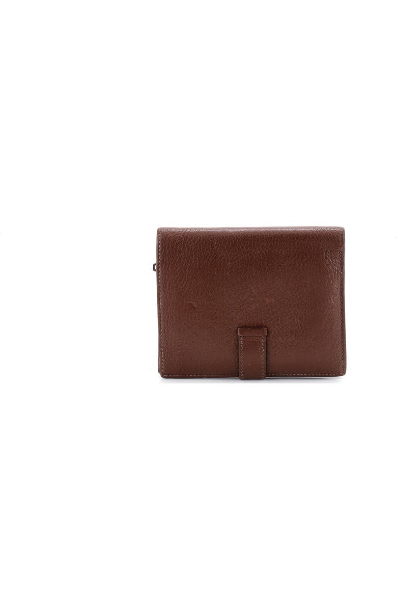 Pre-Owned Hermes Bearn Wallet Tadelakt Compact, Alternate, color, Marron Fonce